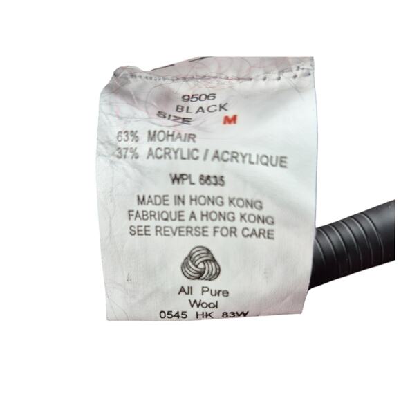 Woolrich Red Black White Vintage Mohair Button Front Cardigan Sweater Medium - Picture 3 of 3